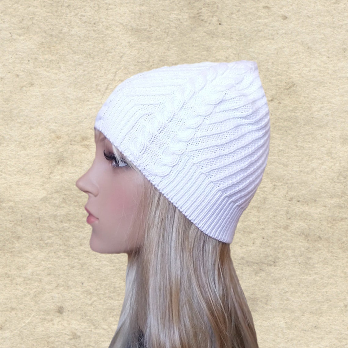 White Knit Hats, Spring Knit Hats, Womens Hat Trendy, Knitted Wool
