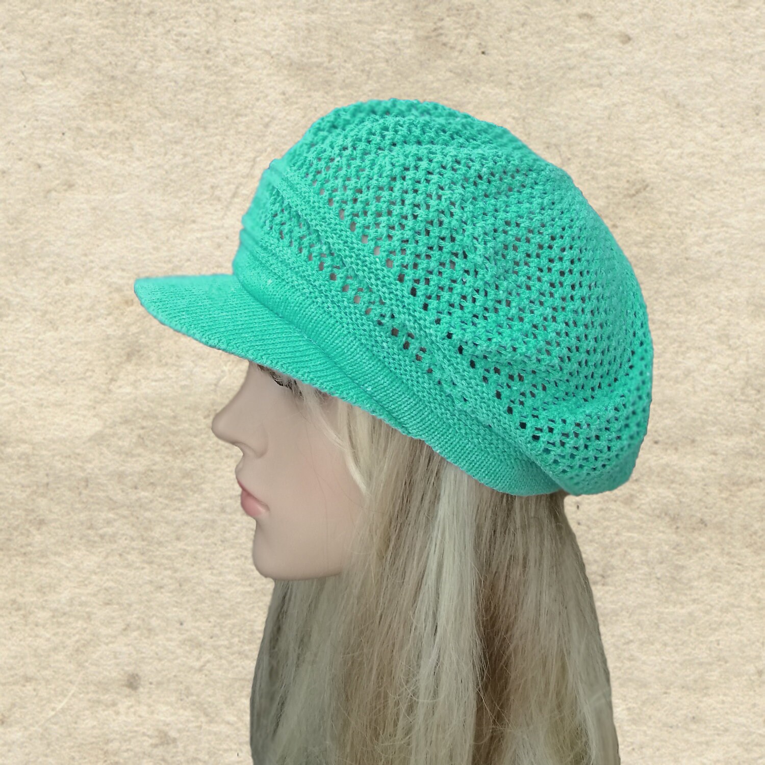 Newsboy women's cap Summer visor cap Blue womens cap Etsy