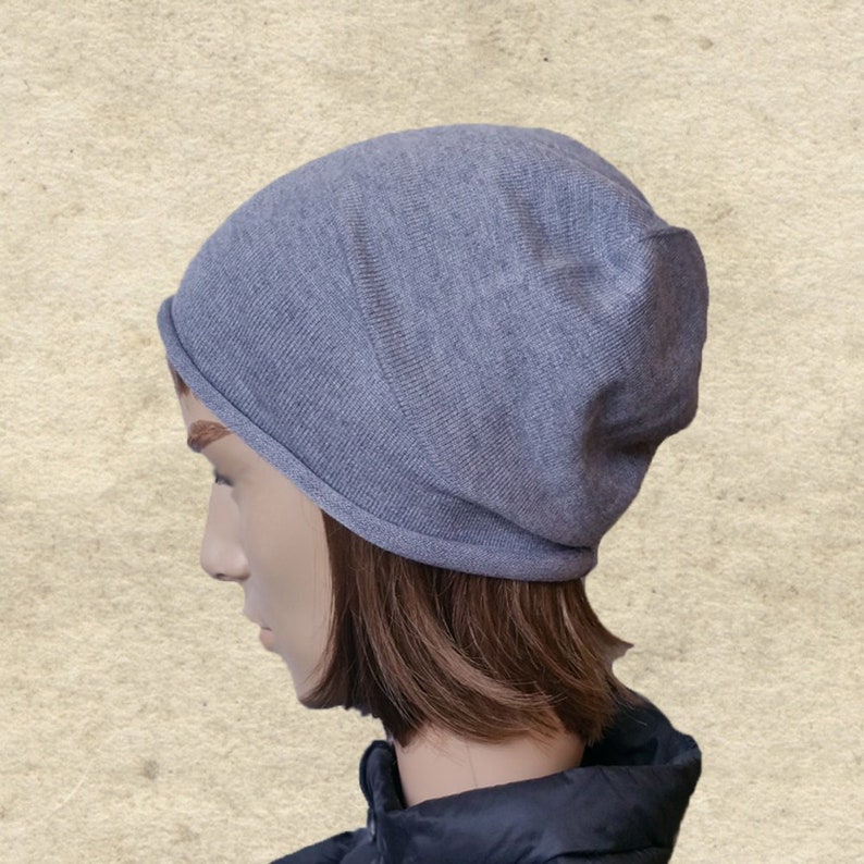 Mens Slouchy Beanie, Men's Slouch Hats, Gray Slouch Beanie, Hats Beanie