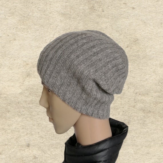 Men's Slouchy Beanie White Men's Hat 
