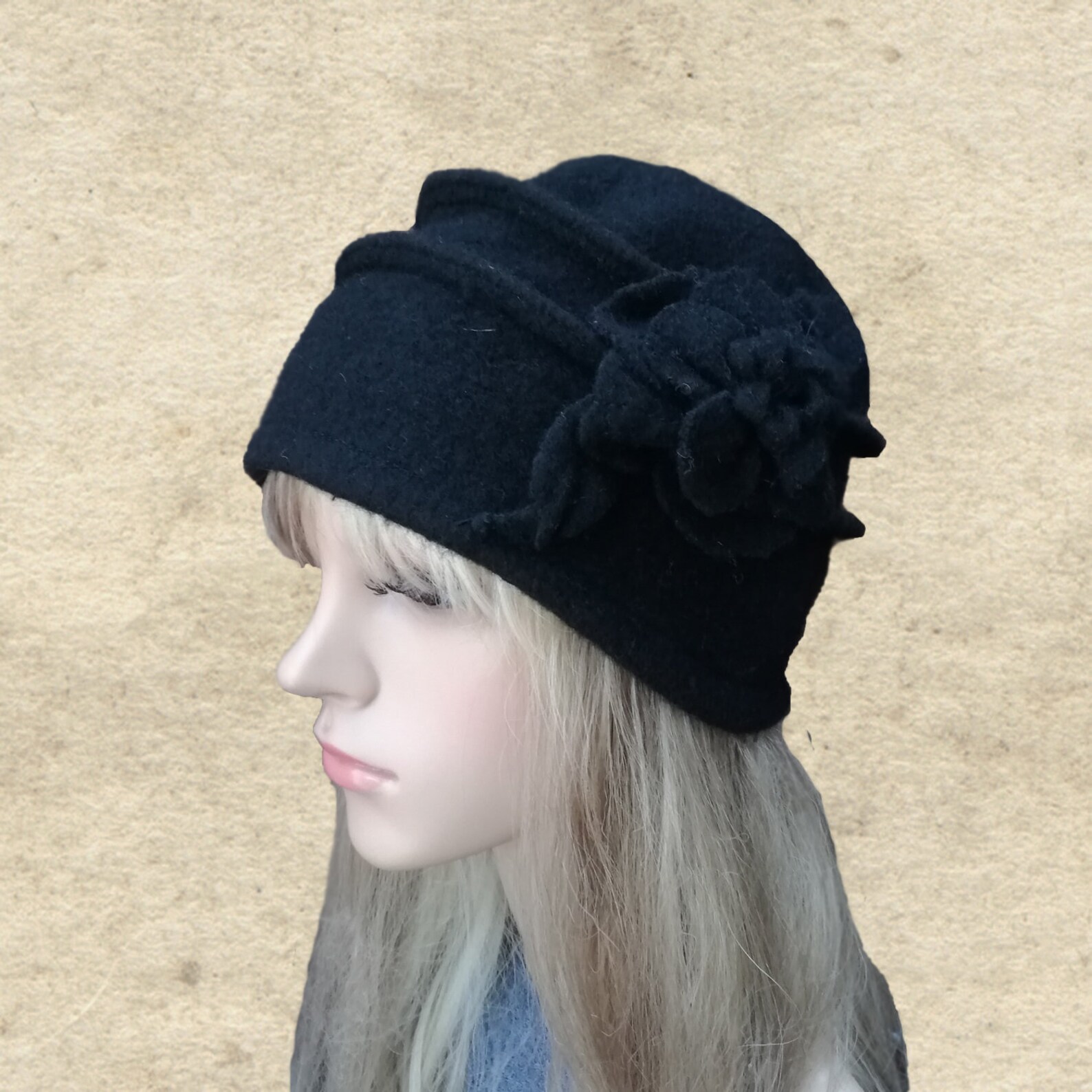 Gray Felt Hat, Women's Felt Hat, Felted Wool Hat, Winter Felted Hat
