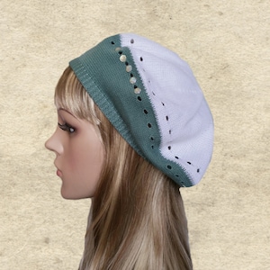 Knitted beret women, Ladies knit beret, Knit beanie hat, Autumn beret women, Purple beret lady, Knitted wool beret, Womens knit beanie
