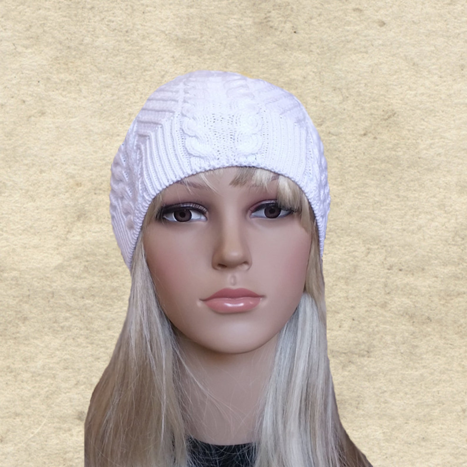 White Knit Hats, Spring Knit Hats, Womens Hat Trendy, Knitted Wool