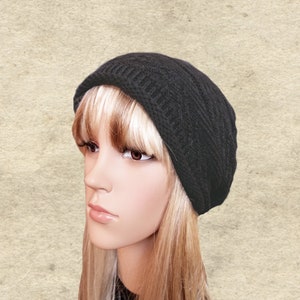 Slouchy Knit Wool Beanie: Women&#39;s Winter Hat