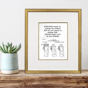 Printable Bathroom Sign, Be the Change, Home Decor, Funny Decor ...