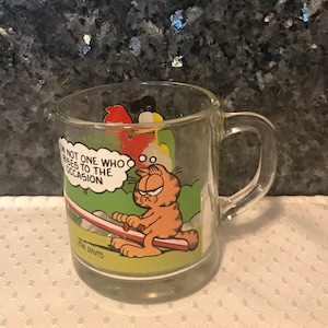 McDonald&#39;s Garfield 1970&#39;s Vintage Glass Collectible Mug