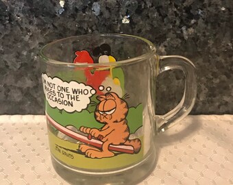 McDonald's Garfield 1970's Vintage Glass Collectible Mug