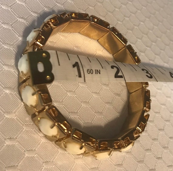 Gold and White Vintage Bracelet - image 4