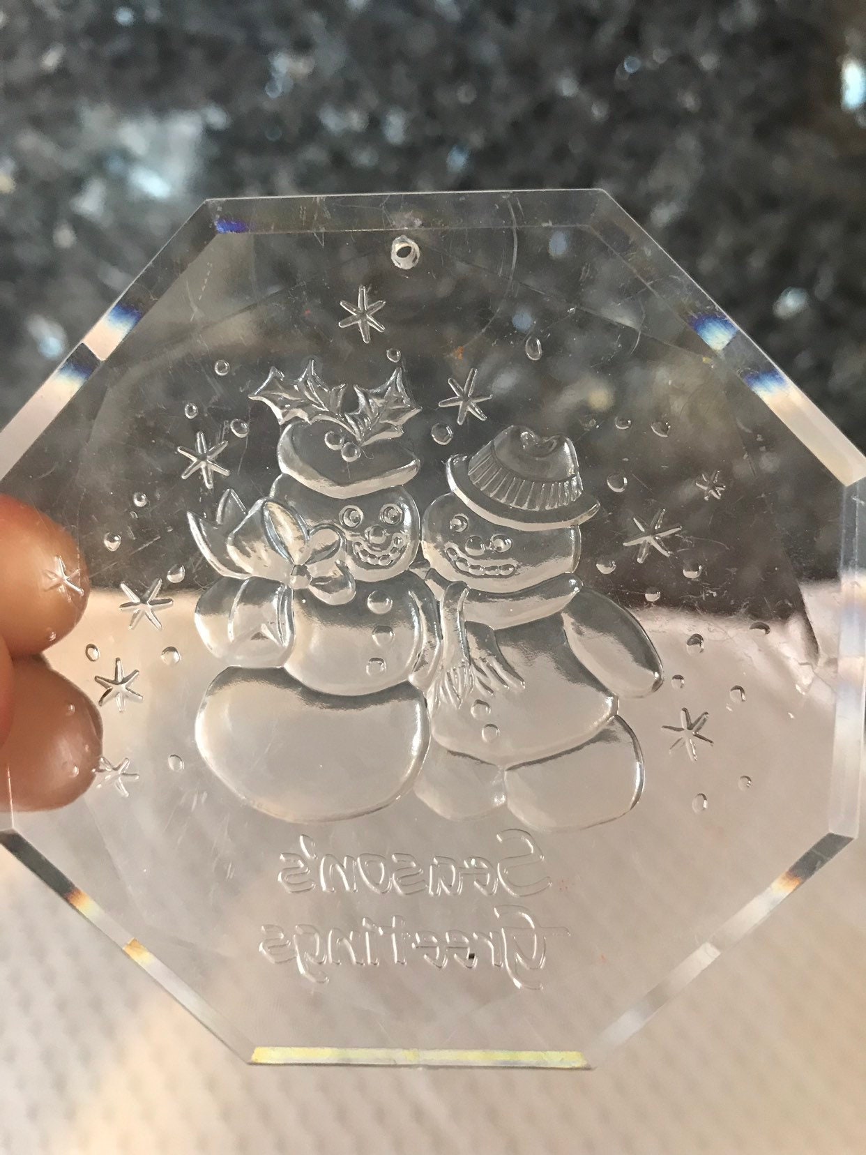 Clear Plastic Unbreakable Vintage Ornaments Set of 3