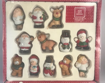 Home for the Holidays 12 Piece Porcelain Vintage Ornaments