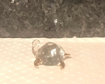 Vintage Glass Sea Turtle Figurine