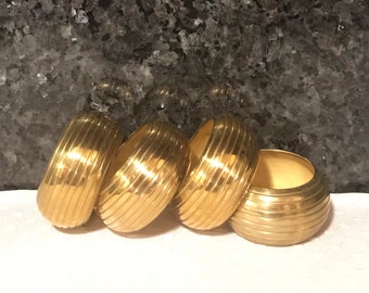 Interpur Golden Ribbed Napkin Rings