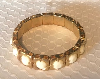 Gold and White Vintage Bracelet