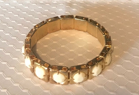 Gold and White Vintage Bracelet - image 1