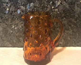 Rainbow Art Vintage Glass Teardrop Creamer-Amber