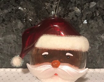 Santa Claus Glass Ornament