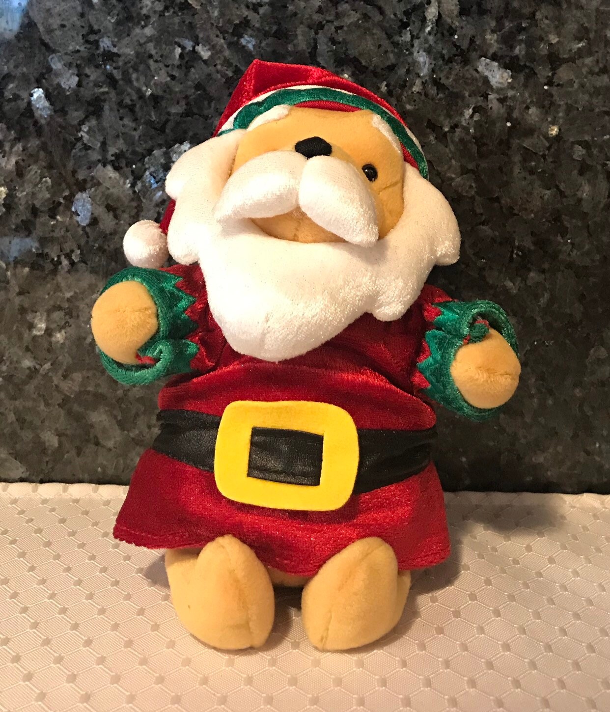 Winnie The Pooh Santa Pooh Mini Bean Bag Plush
