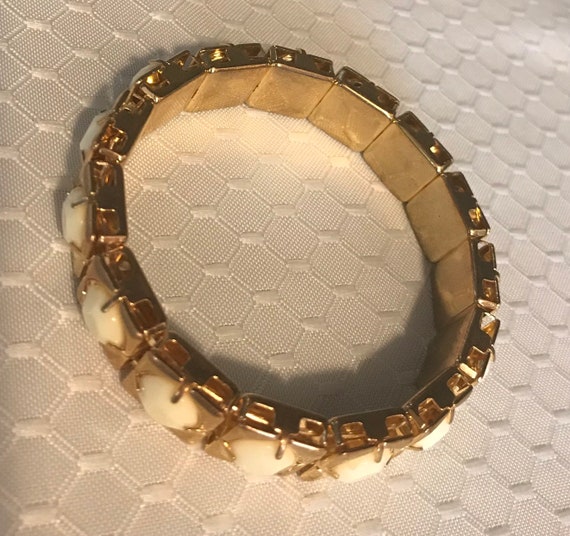 Gold and White Vintage Bracelet - image 3