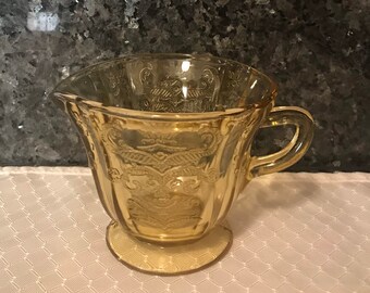 Madrid Amber Footed Creamer by Federal Glass 1930's