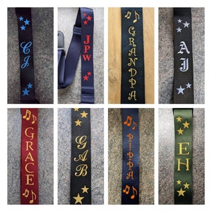 Guitar Strap Personalised EMBROIDERED for Bass/Electric/Acoustic gift for Graduation, musician, Dad, friend, band, teacher Guitar Gift afbeelding 5