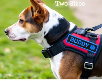Custom Embroidered Pet Name Patch: Service, Therapy, Dog Harness (Velcro Optional)