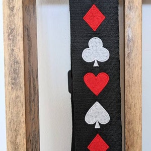 Guitar Strap Ace of Spades, poker EMBROIDERED custom made Bass/Electric/Acoustic gift for Graduation, musician, Dad, friend, band, teacher image 2