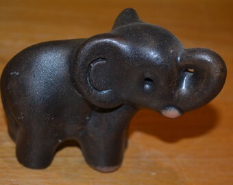 Beautiful vintage figure elephant black decoration 60s 70s mid century retro space age shabby chic country house style