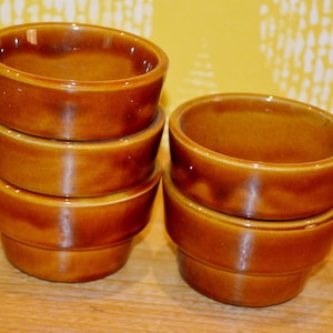 Vintage serving bowls / dip bowls 70s ceramic brown shabby chic country style retro mid century