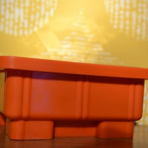Vintage tea warmer orange 70s retro vintage stove tea warmer