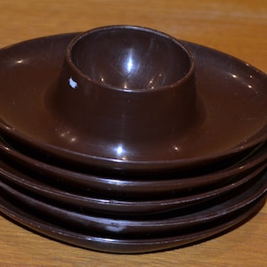 Vintage egg cup plastic brown 70s retro mid century shabby chic country style