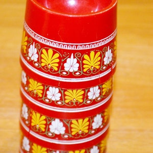 4x beautiful vintage plastic egg cups from EMSA red 70s egg cups retro mid century shabby chic country house style seventies
