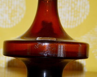Vintage Glass Vase Brown 70s Space Age Design Retro Mid Century Shabby Chic Country Style