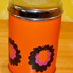 Vintage tin can from Brabantia Retro 70s Orange Seventies Mid Century Space Age Shabby Chic Country Style