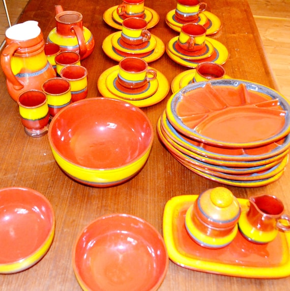 ヴィンテージ食器、ティーポット、1970年代の陶器、70年代レトロ