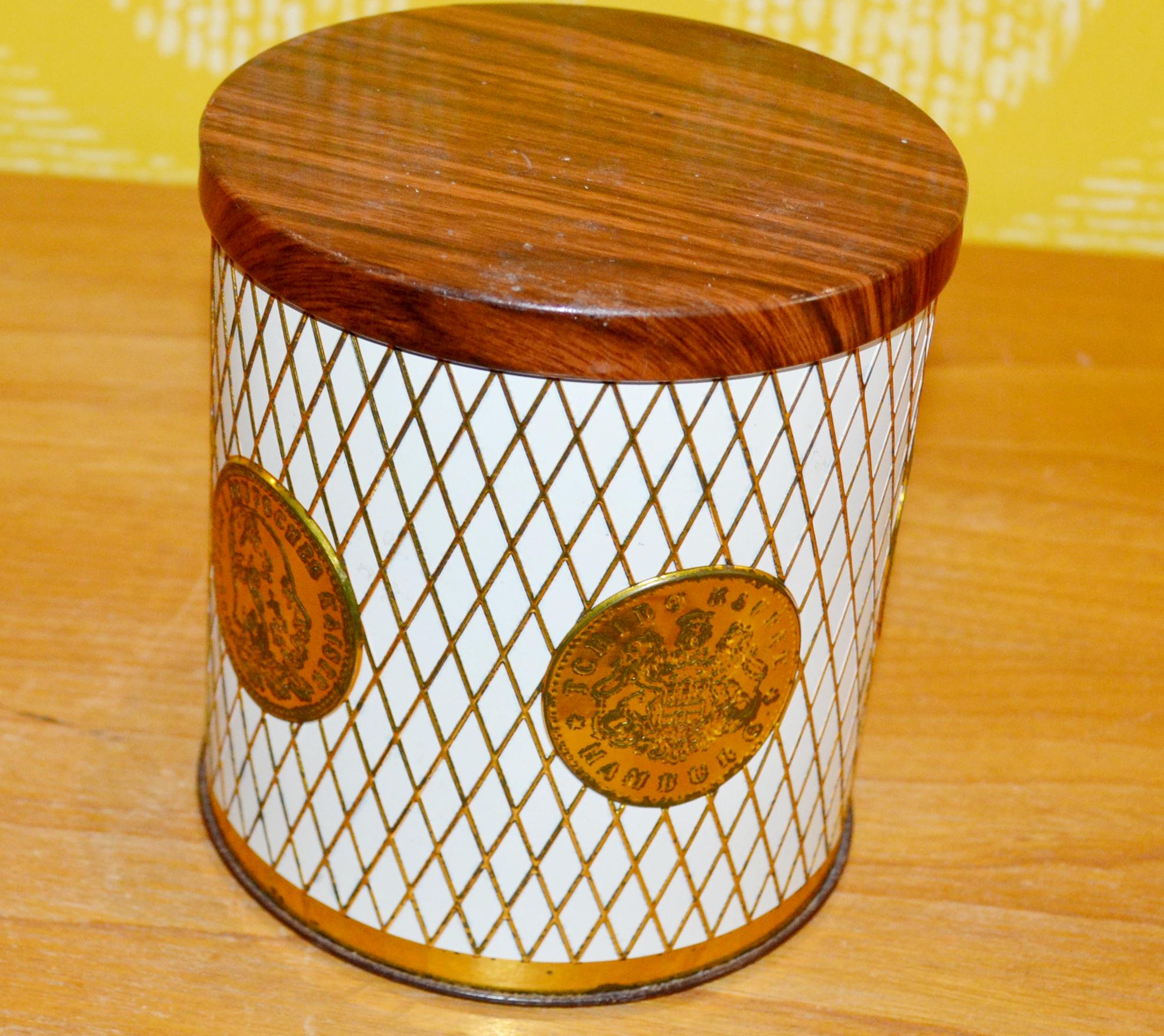 70年代のヴィンテージTchibo缶、レトロ70年代、ミッドセンチュリー
