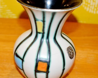 Vintage ceramic vase, 1950s, retro, mid-century, shabby chic, country style