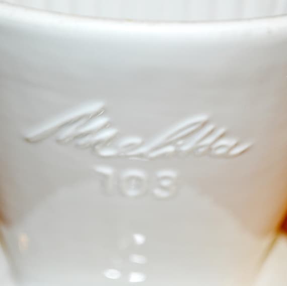 Vintage Ceramic Coffee Filter 103, 1950s, by Melitta, White