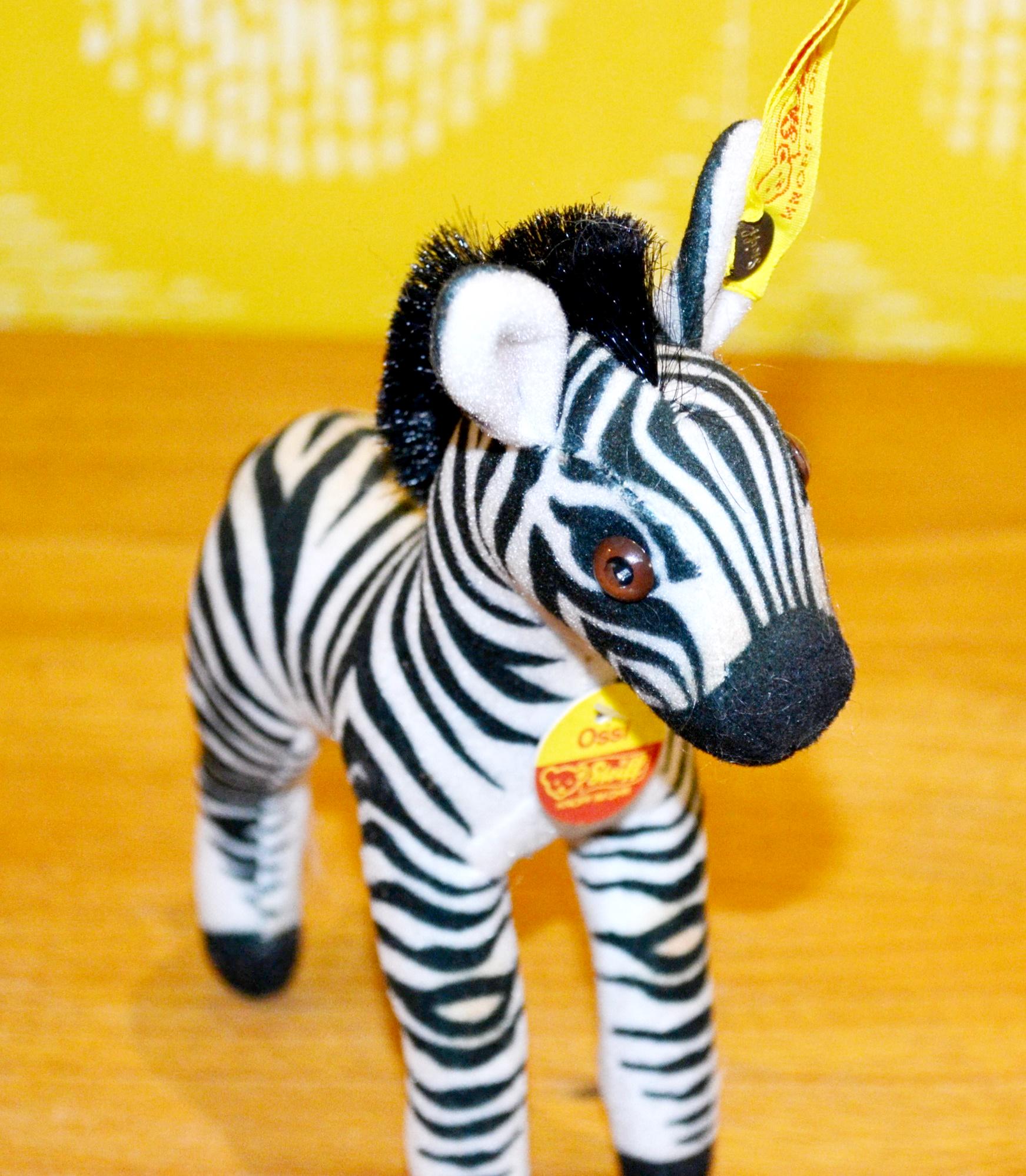 Vintage Steiff Plush Toy Grant Zebra Zoelle, Retro Mid-century