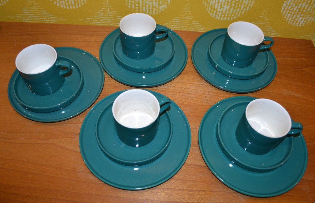 Vintage Crockery Set 15 Pieces Green/white Ceramic by Melitta Etsy