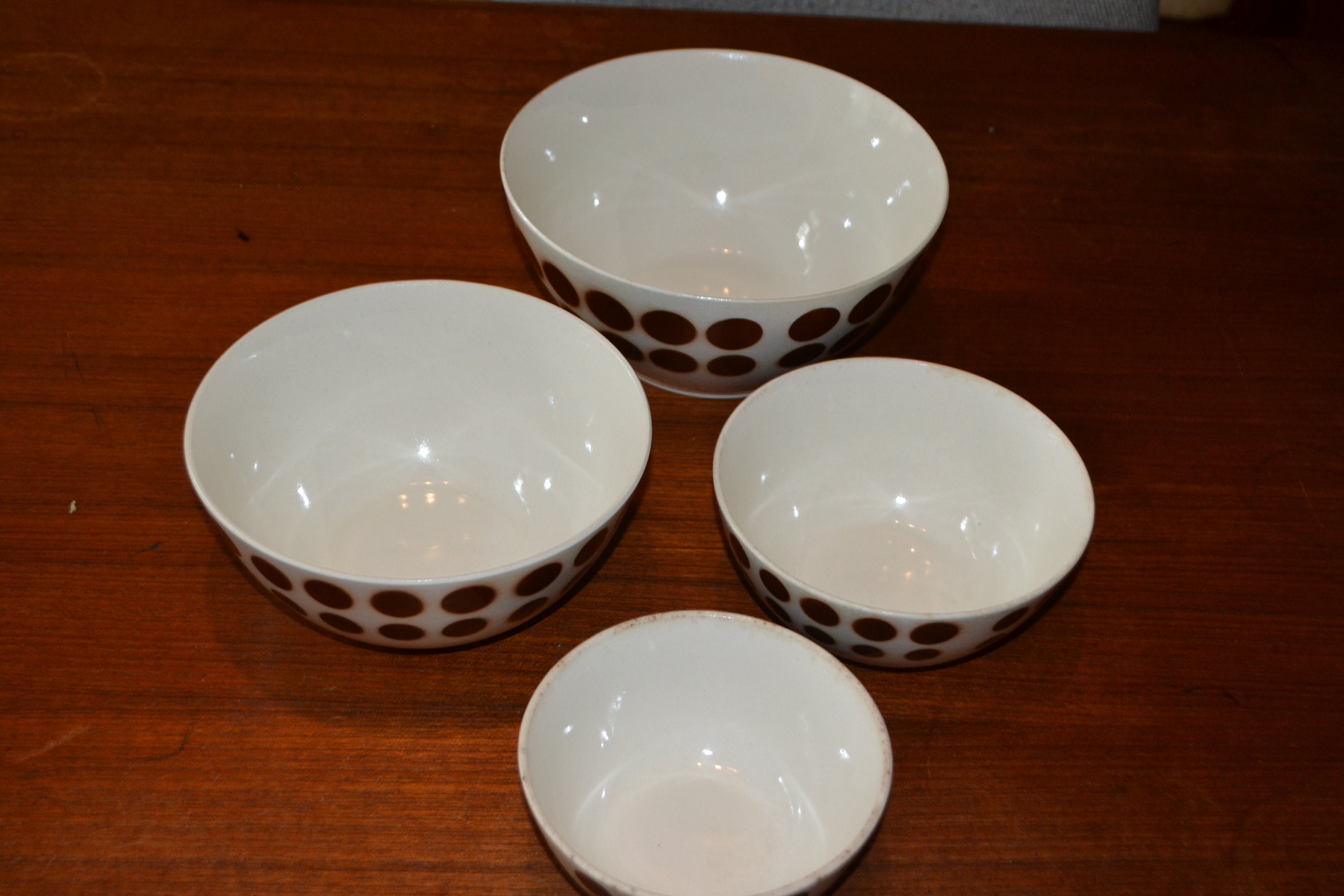 Vintage Bowl Set Bowl Beige /Brown 70s Ceramic WGK Ostalgie | Etsy