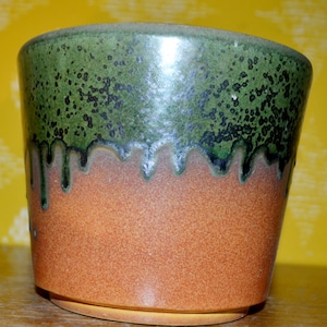 Vintage flower pot green/beige 70s retro design fat lava mid century plant pot space age shabby chic country house style