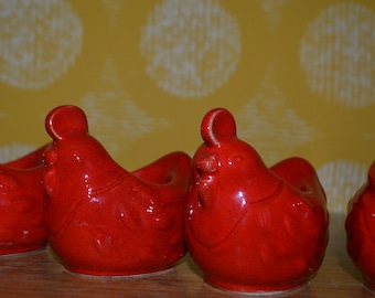 Vintage Egg Cup Red Ceramic 70s Retro Mid Century WGK