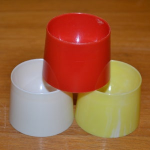 Beautiful vintage egg cups 50s egg cups plastic colorful retro mid century shabby chic country style fifties