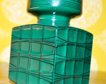 Vintage Vase Green Art Porcelain GDR Ostalgie 70s Retro Design Mid Century Space Age WGK Shabby Chic