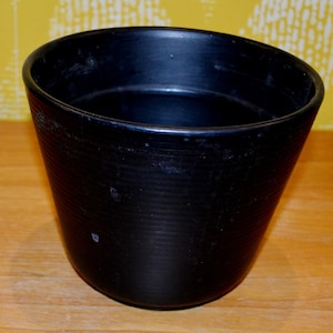 Vintage Ceramic Flower Pot Black 70s Seventies Retro Mid Century Plant Pot WGK Fat Lava Shabby Chic Country Style