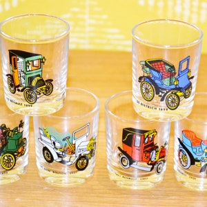 Beautiful vintage schnapps glasses set vintage 70s colorful retro mid century space age seventies shabby chic country style