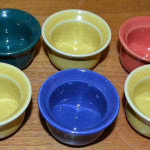 6x Vintage Ceramic Egg Cups Colorful 70s Egg Cup Retro Mid Century Space Age Shabby Chic Country Style