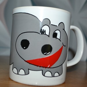 Vintage mug 70s Coloroll England hippo