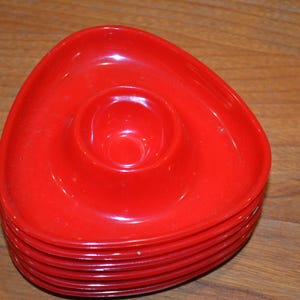 Vintage egg cup 70s red plastic retro mid century seventies egg cup country style shabby chic