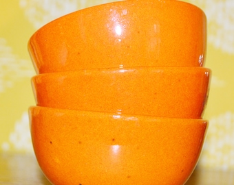 Vintage dip bowls by Gerz Ceramic Orange 70s Seventies Retro Mid Century WGK WGP Space Age